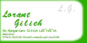 lorant gilich business card